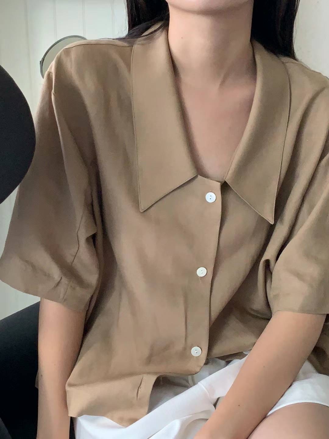 (現貨)喜歡這件的領子短袖襯衫｜韓國連線