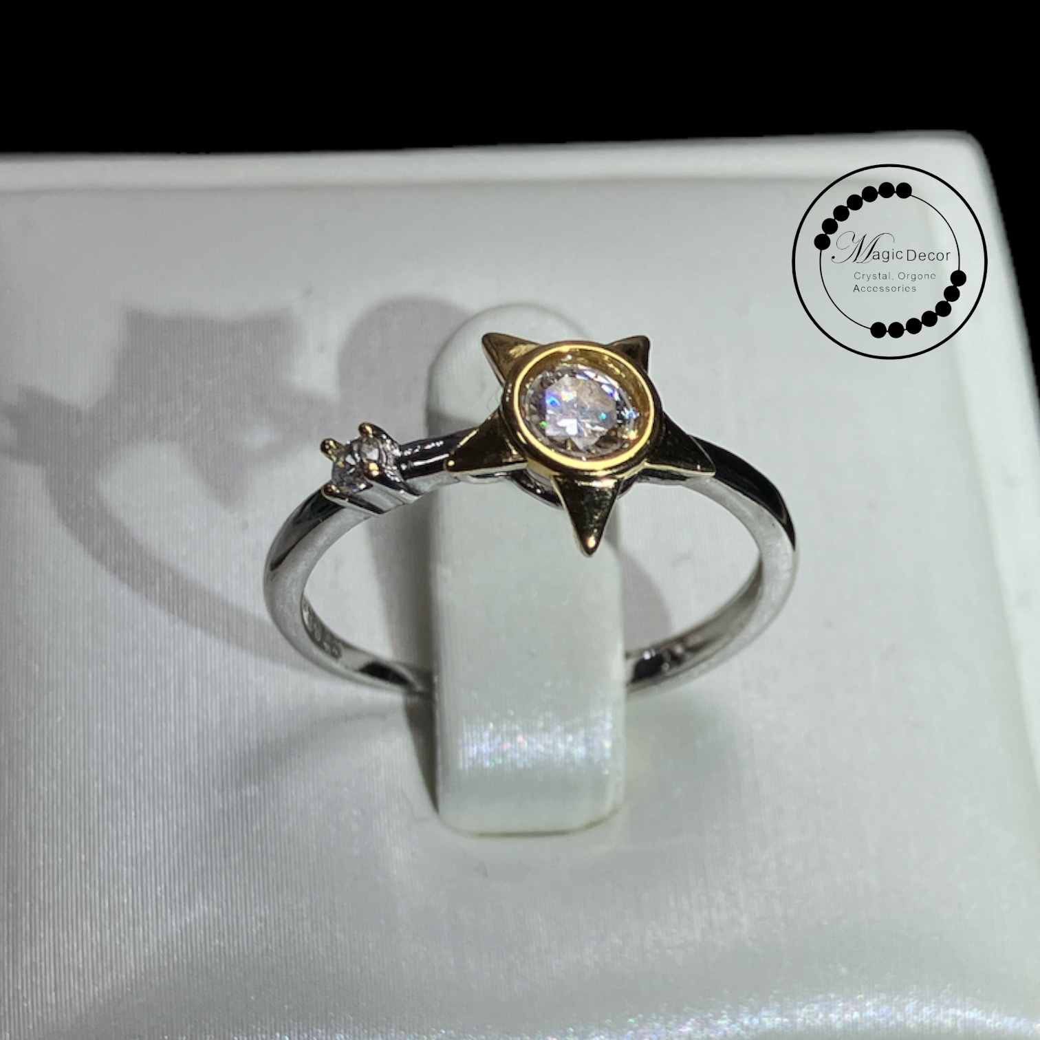 240302-c73 0.3卡星星款全銀莫桑開口戒指