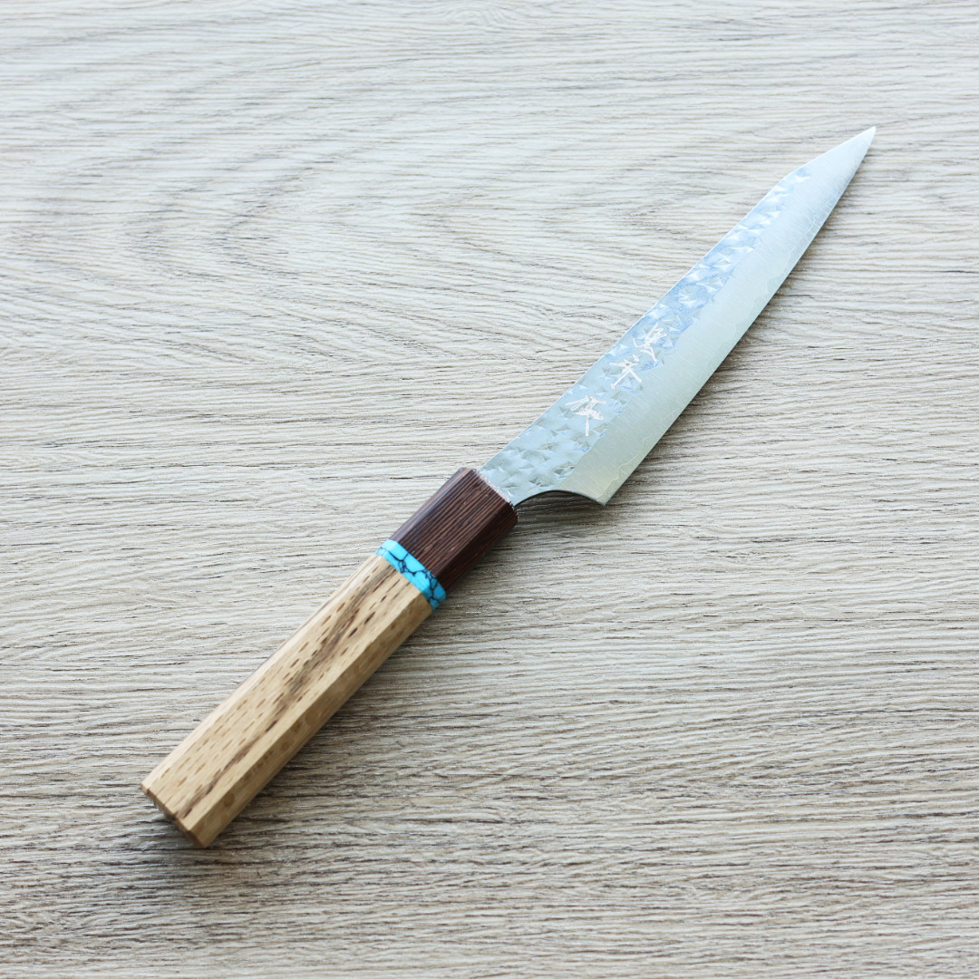 黑崎優 閃光 鋭 蔬果刀 130mm SG2粉末HSS鋼 綠松石環柄