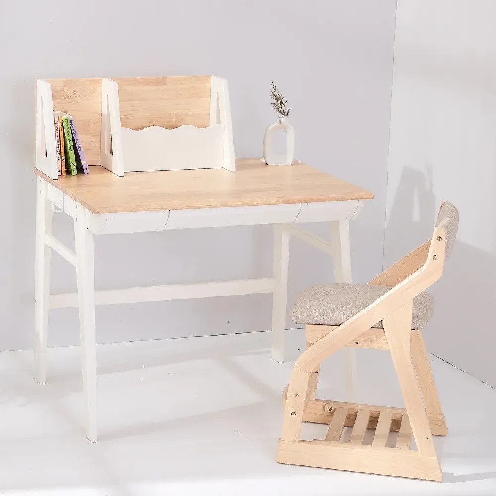 Calla 實木成長書桌 - 平面款