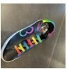 [S] LOVE MOSCHINO WOMEN'S RAINBOW COLOR HEART LOGO SNEAKERS,BLACK, JA15442G1EIA600A (SLM160)