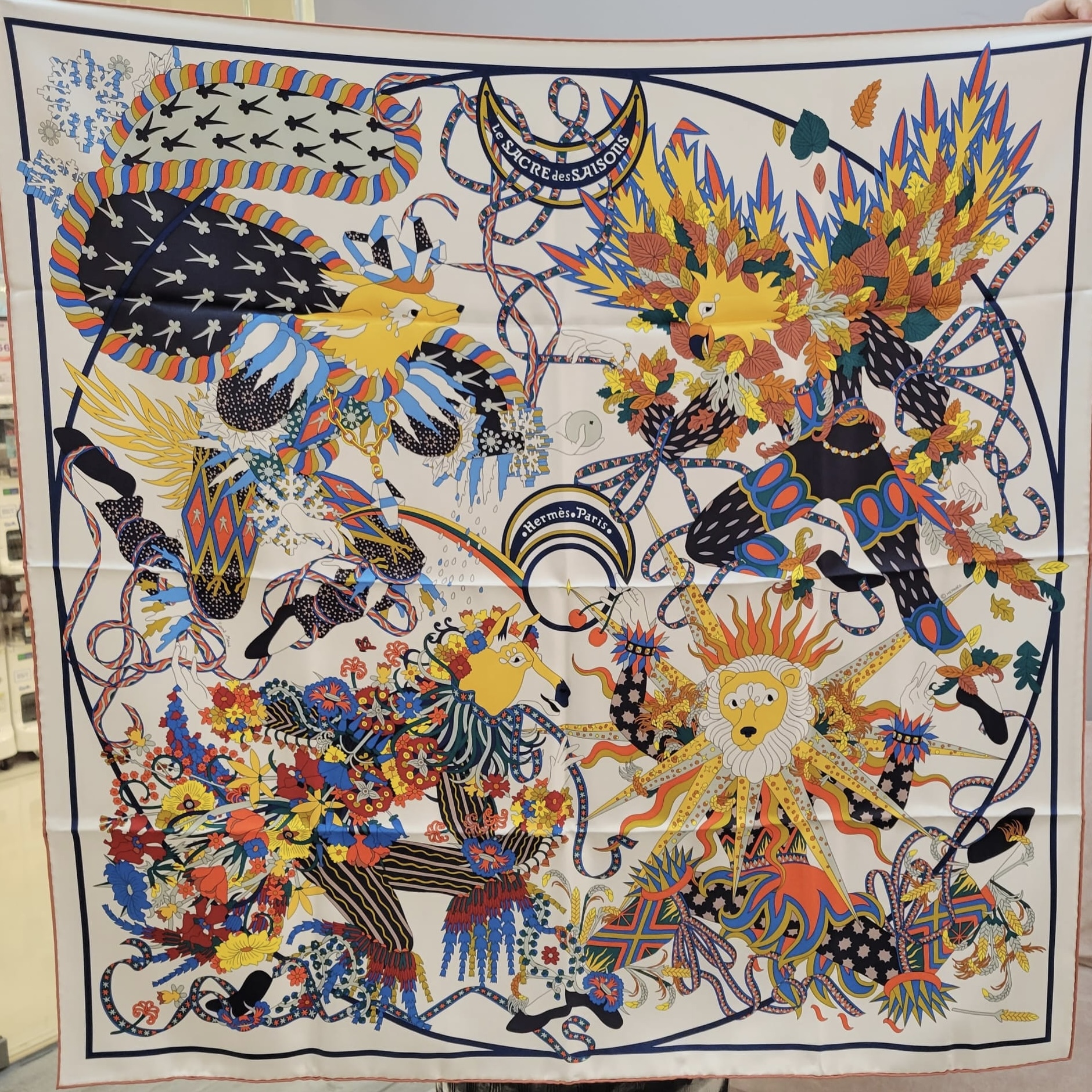 Hermes Le Sacre des Saisons scarf 90