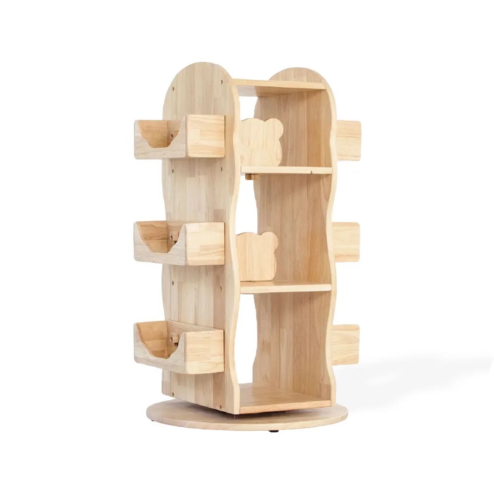 MesaSilla 專利實木旋轉收納書櫃