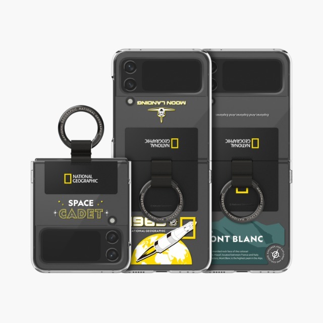 National Geographic Galaxy Z Flip 4 Ring Strap Crystal Case