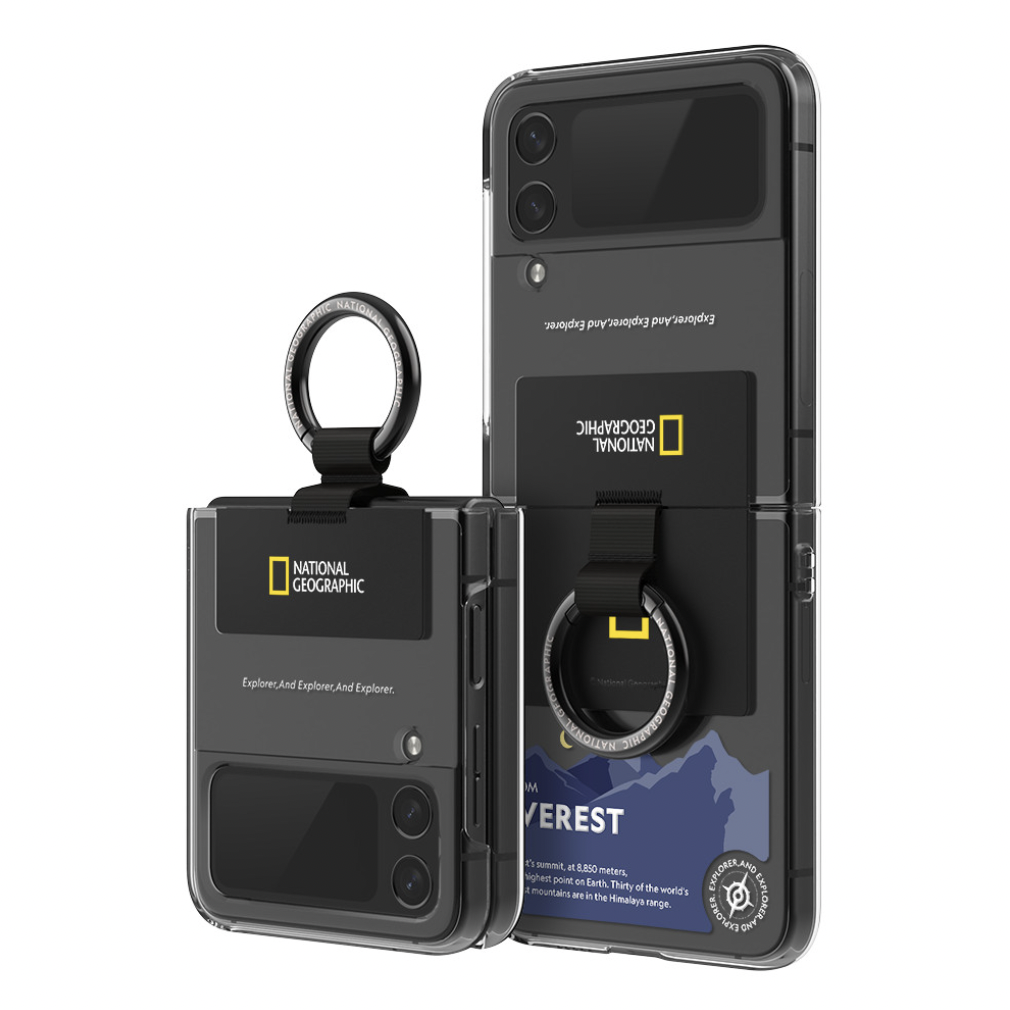 National Geographic Galaxy Z Flip 4 Ring Strap Crystal Case