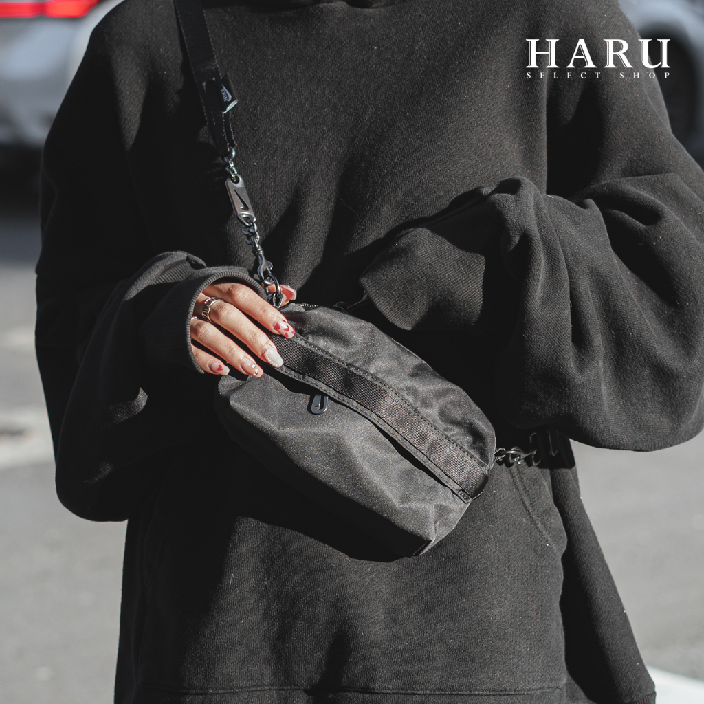 NIKE CROSSBODY 側背包 腰包 尼龍 金屬緞面 金鍊 鏈條包 黑 棕紅 CW9304-010-291