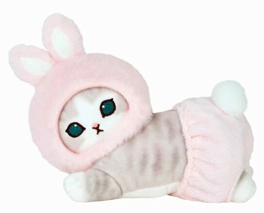 Mofusand貓 6月新款 粉紅趴趴兔公仔