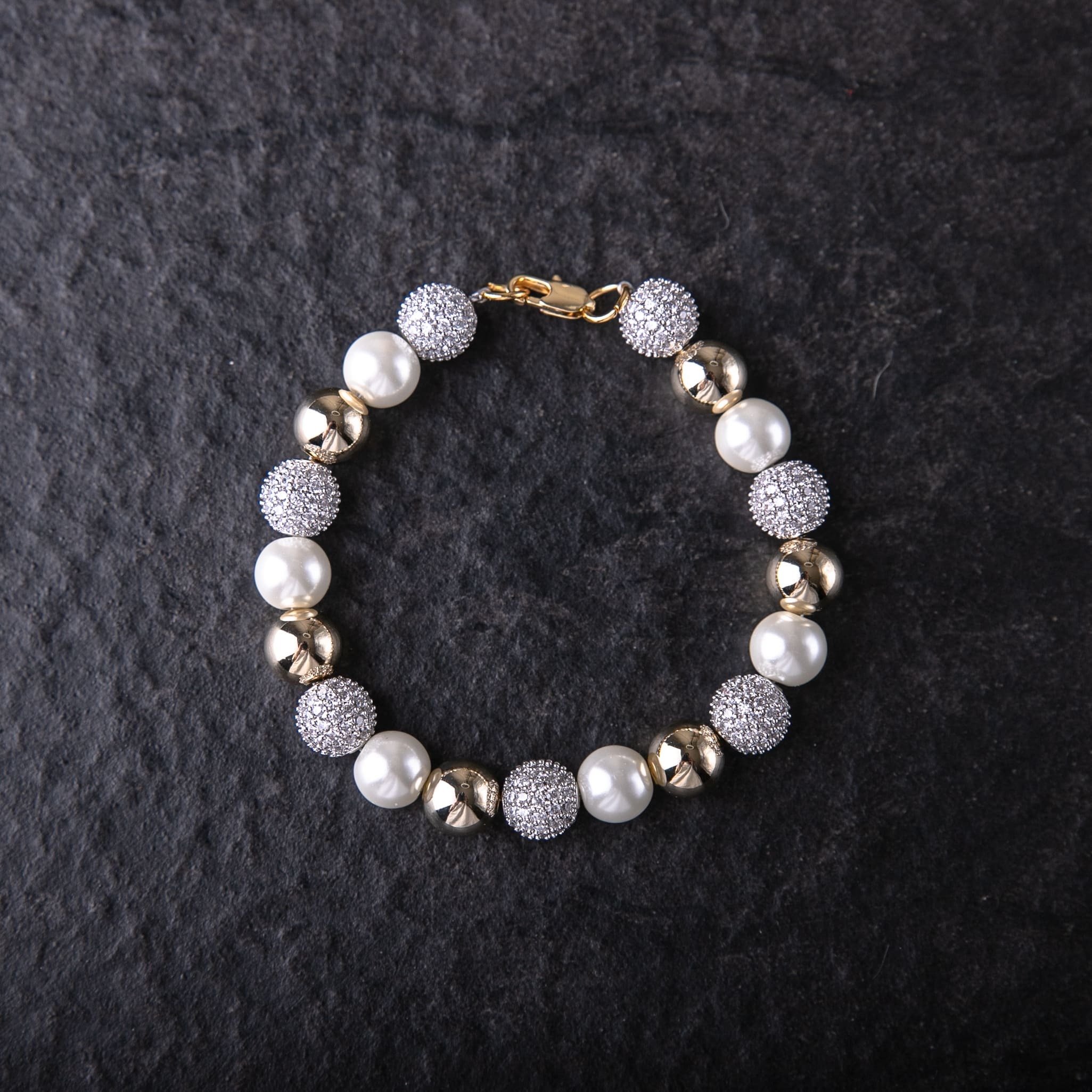 滿鑲圓珠珍珠手鍊