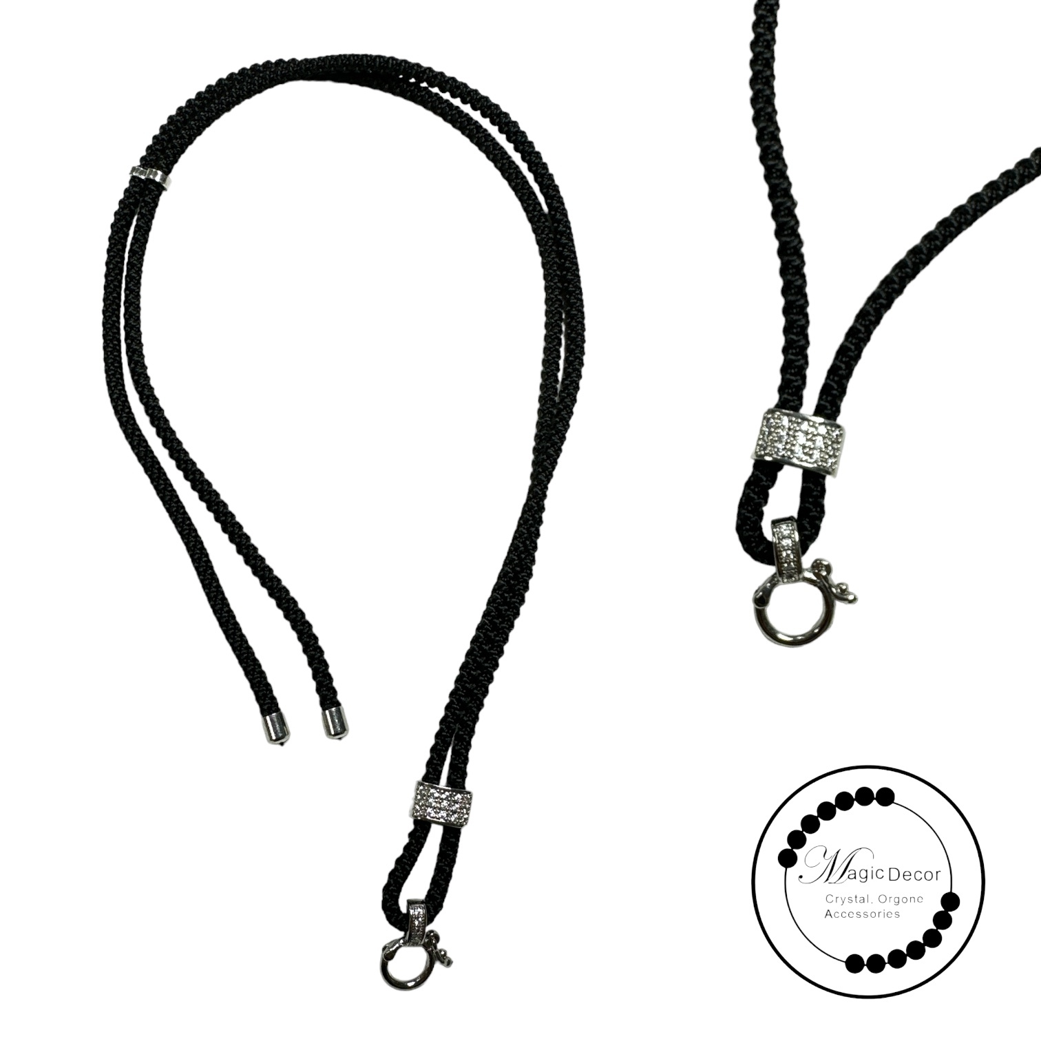 240127-c35 銀色TT 3行鑽款珠寶扣麻繩