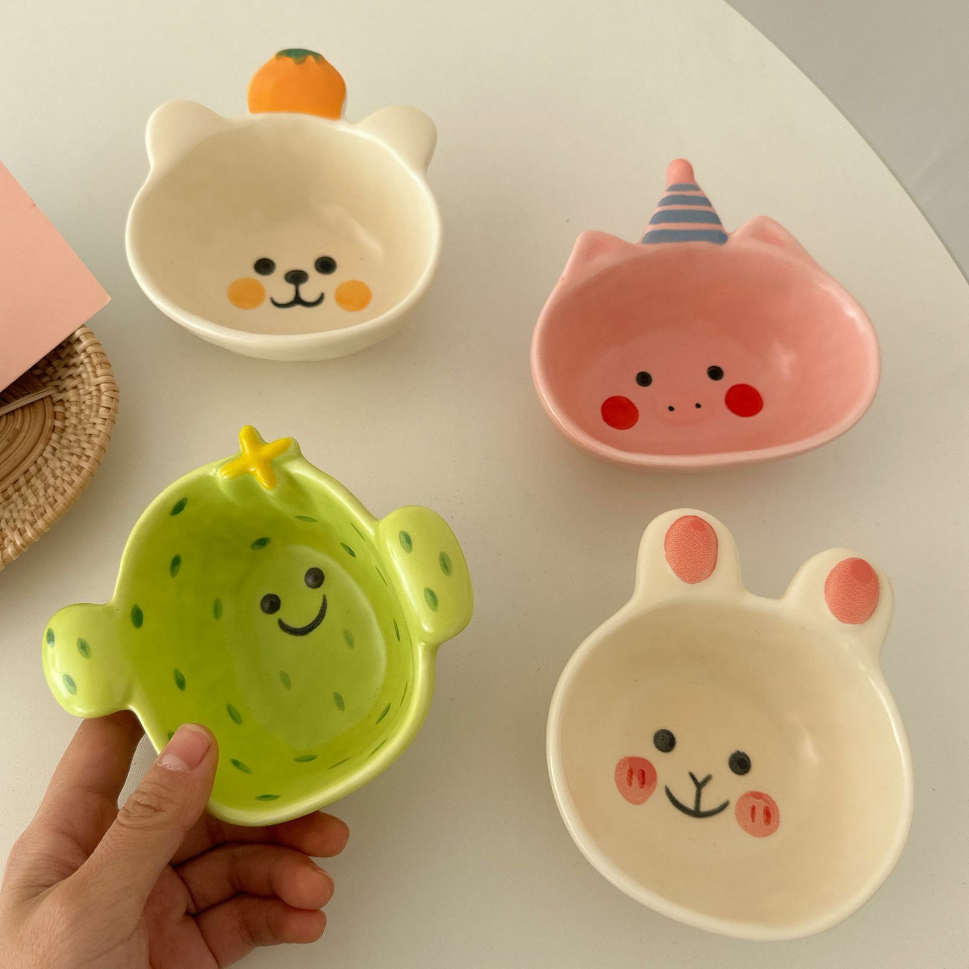 《2464》童趣可愛動物陶瓷醬料碗