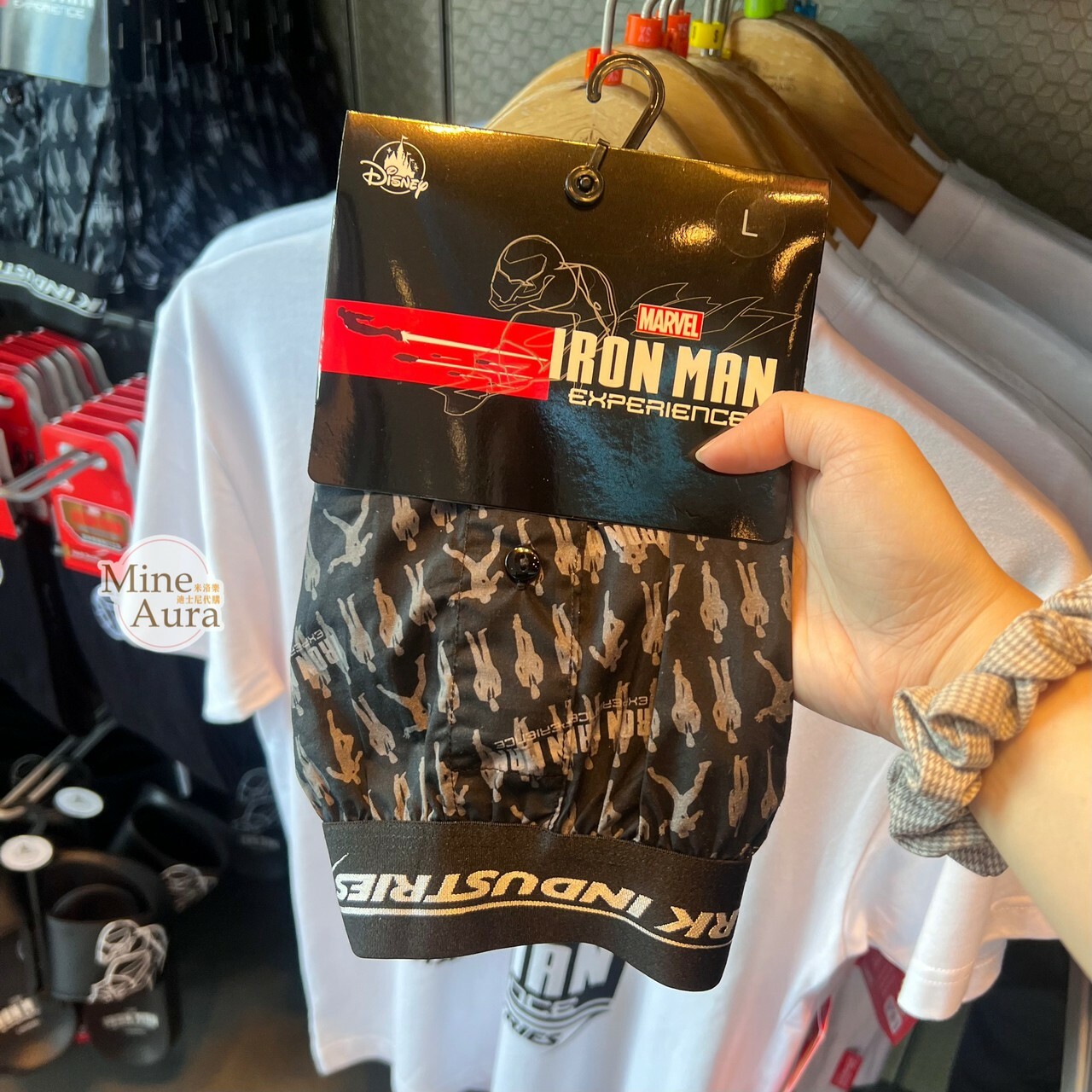 鋼鐵人 Iron Man 剪影 滿版 圖案 四角褲 短褲 -香港迪士尼樂園