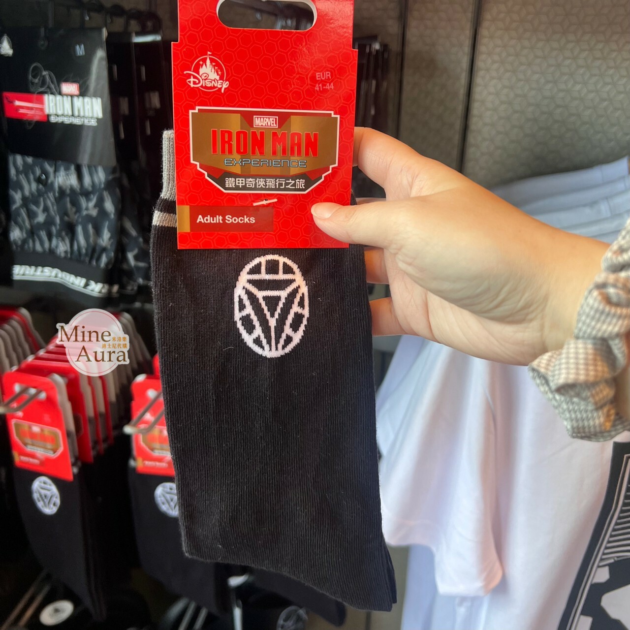 鋼鐵人 Iron Man 方舟反應爐 圖案 黑色 襪子 漫威 Marvel -香港迪士尼樂園