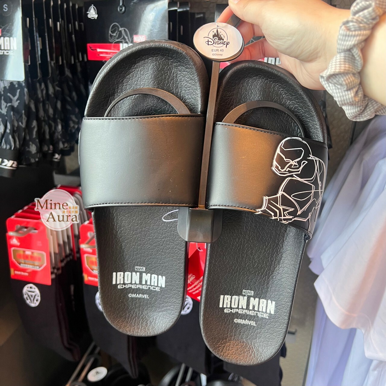 鋼鐵人 Iron Man 剪影圖案 黑色 拖鞋 漫威 Marvel -香港迪士尼樂園