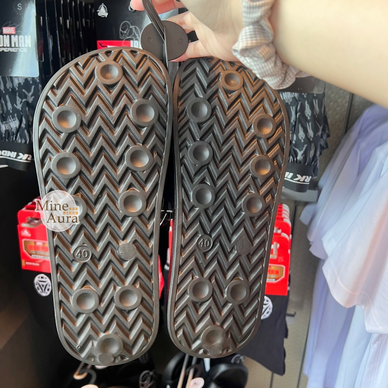 鋼鐵人 Iron Man 剪影圖案 黑色 拖鞋 漫威 Marvel -香港迪士尼樂園