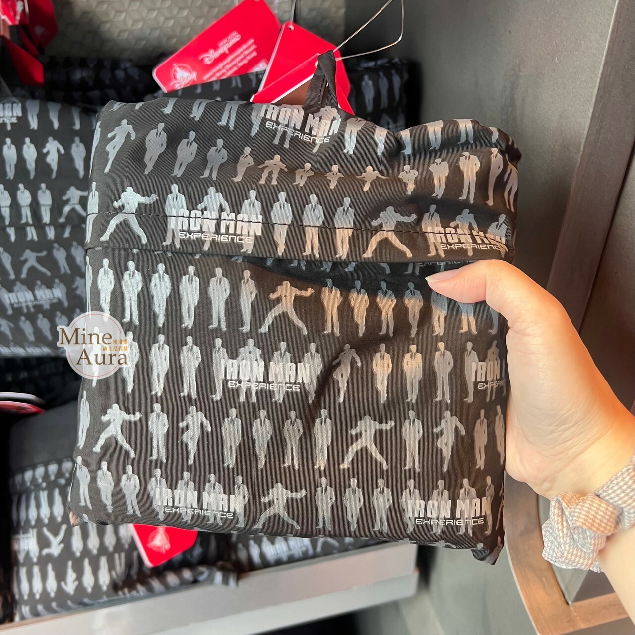 鋼鐵人 Iron Man 剪影圖案 黑色 摺疊 旅行袋 旅行包 漫威 Marvel -香港迪士尼樂園