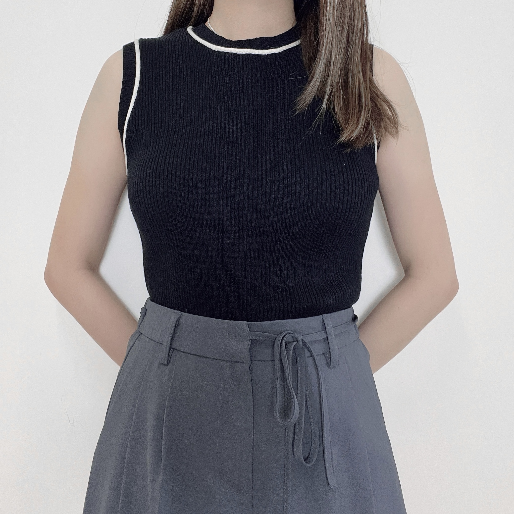 現貨 | 斯文拼色質感針織背心 (三色入)