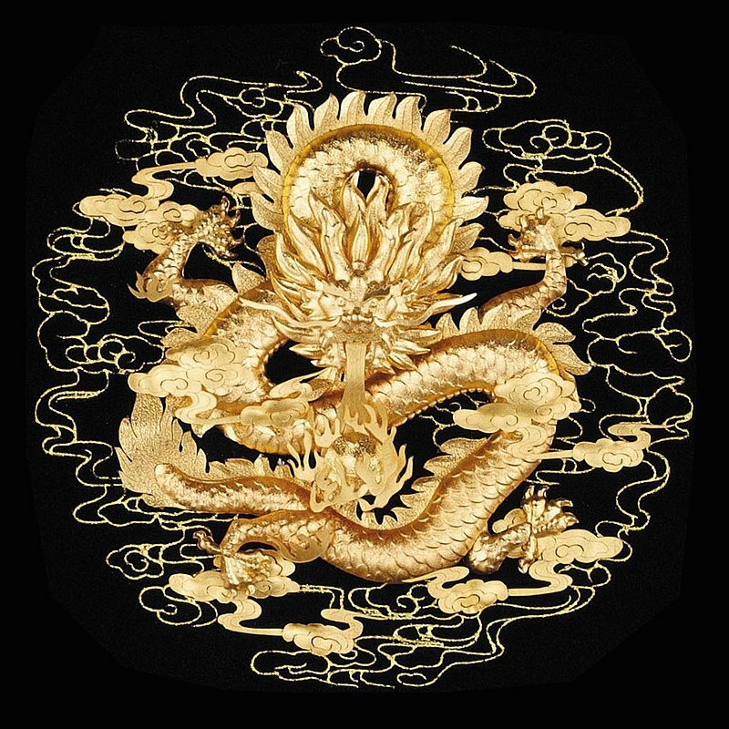 祥龍獻瑞金箔畫│同事升遷、長官升職、開市開業禮物