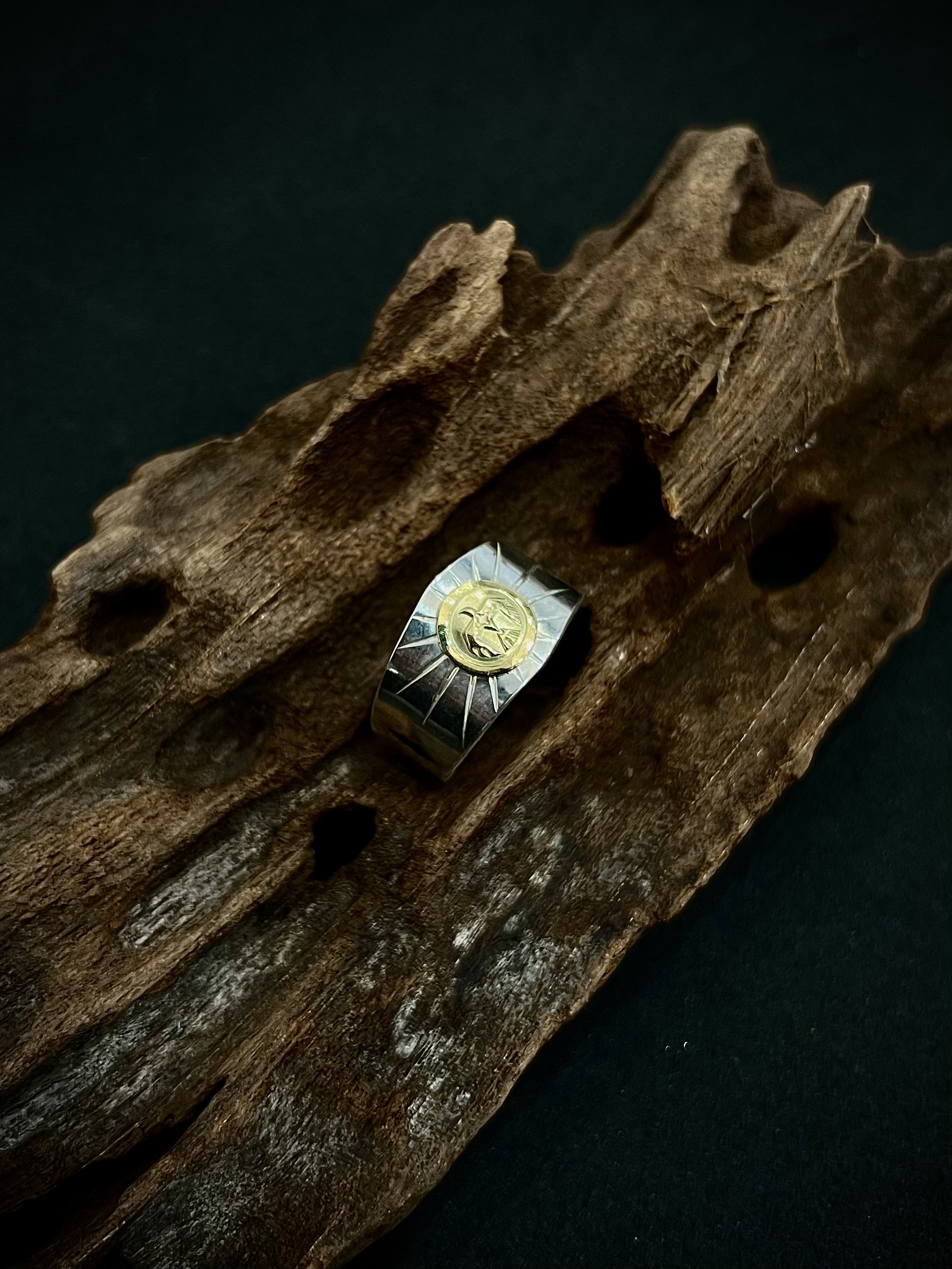 Keep Koichi K18 Guardian Eagle Ring "fade out line"