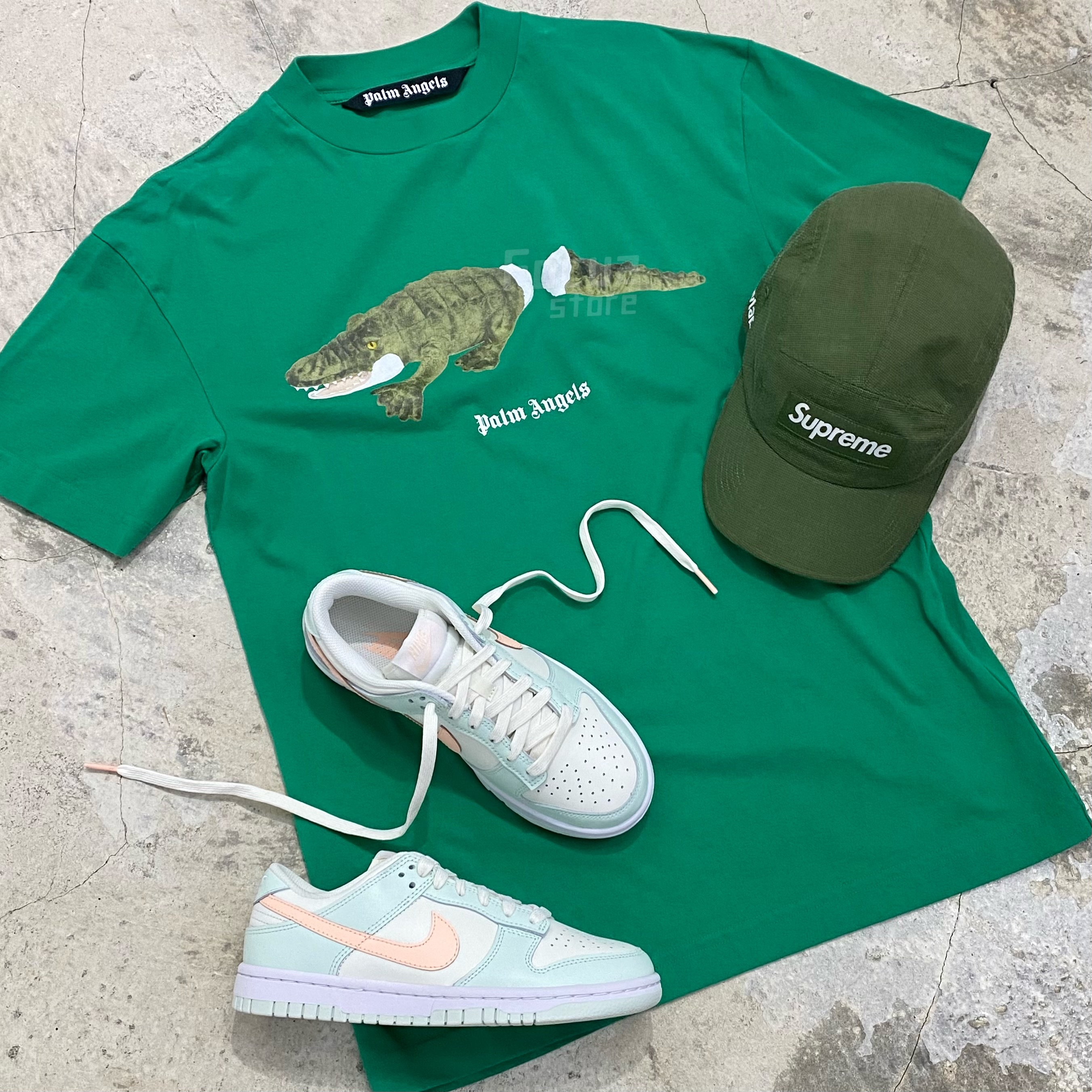 Palm Angels Croco Tee Green 斷尾鱷魚【現貨商品】