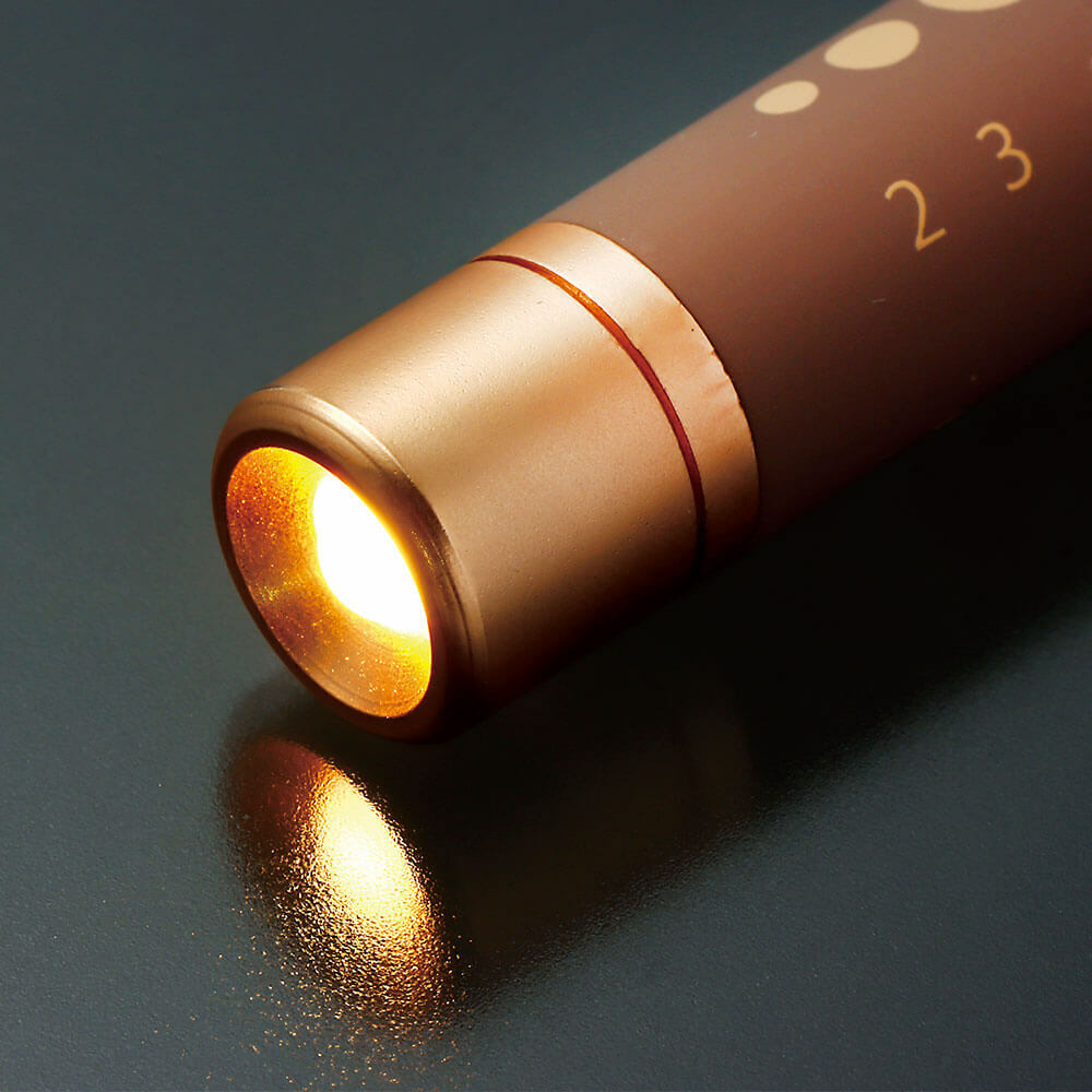 [預購] 輕巧橡膠質感電筒筆（香檳金色×淡雅色調）