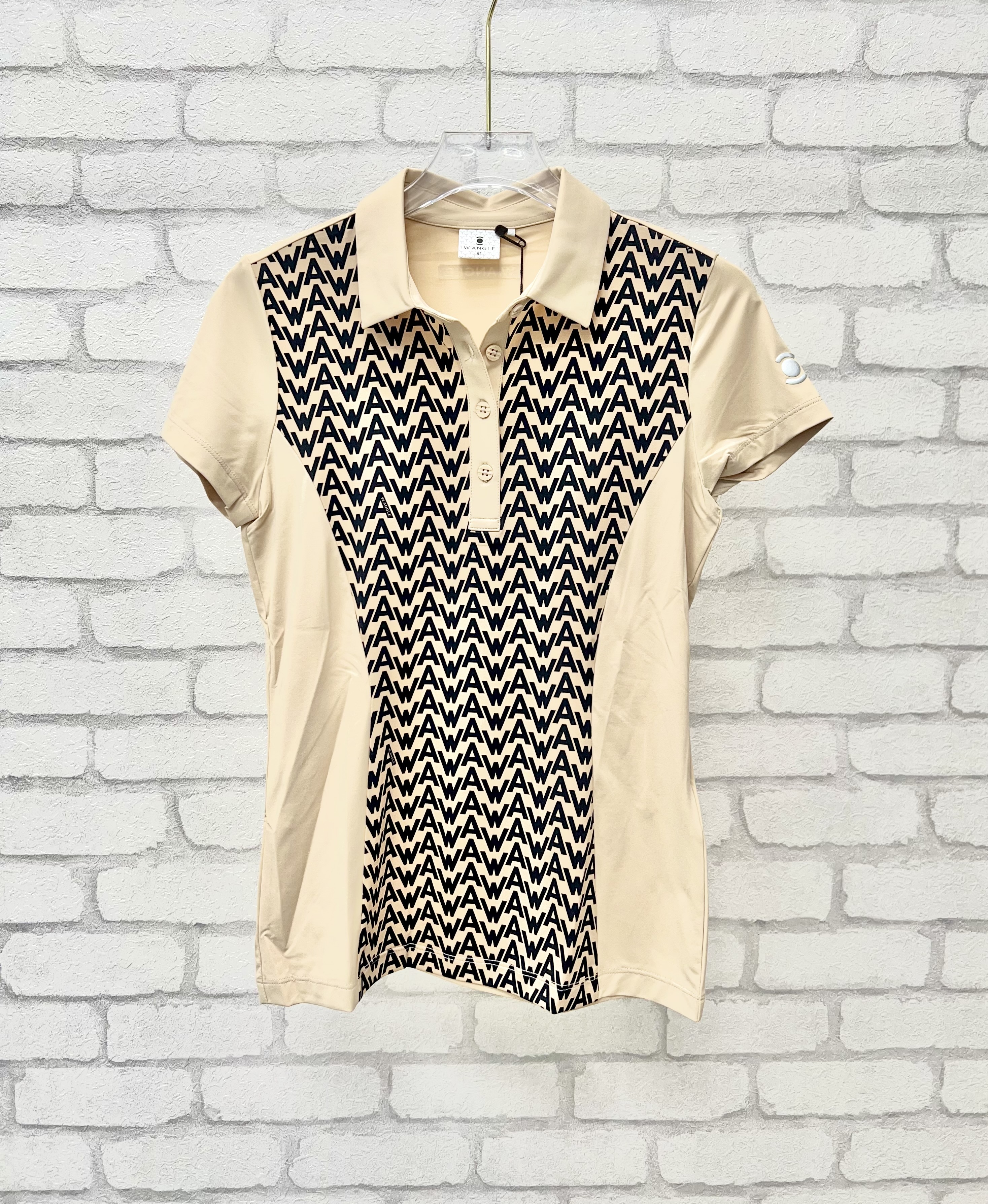 女【現貨】3折/ WideAngle 印花Logo標誌 涼感彈性PoloT卹/韓版高爾夫球衣