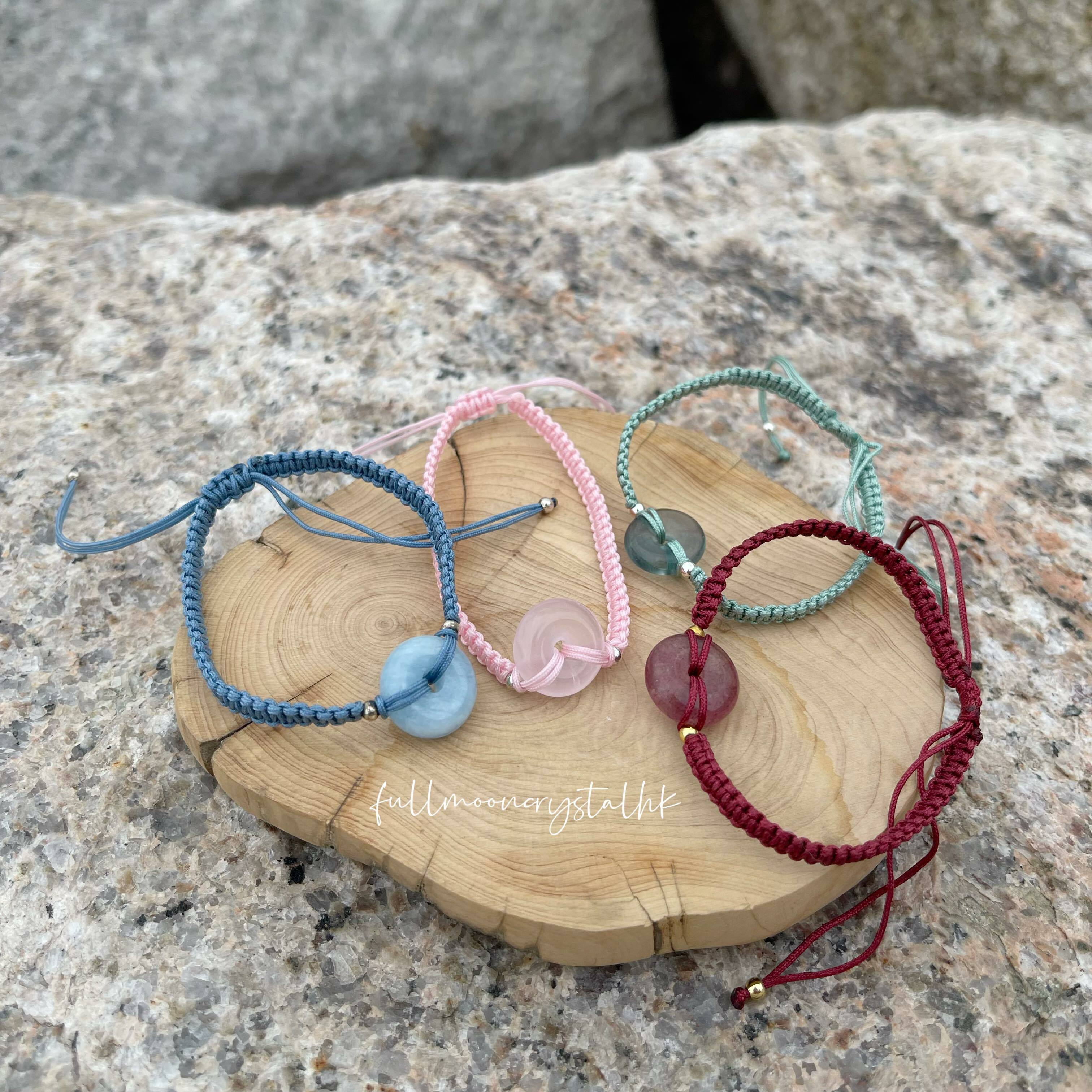 天然水晶平安扣手繩