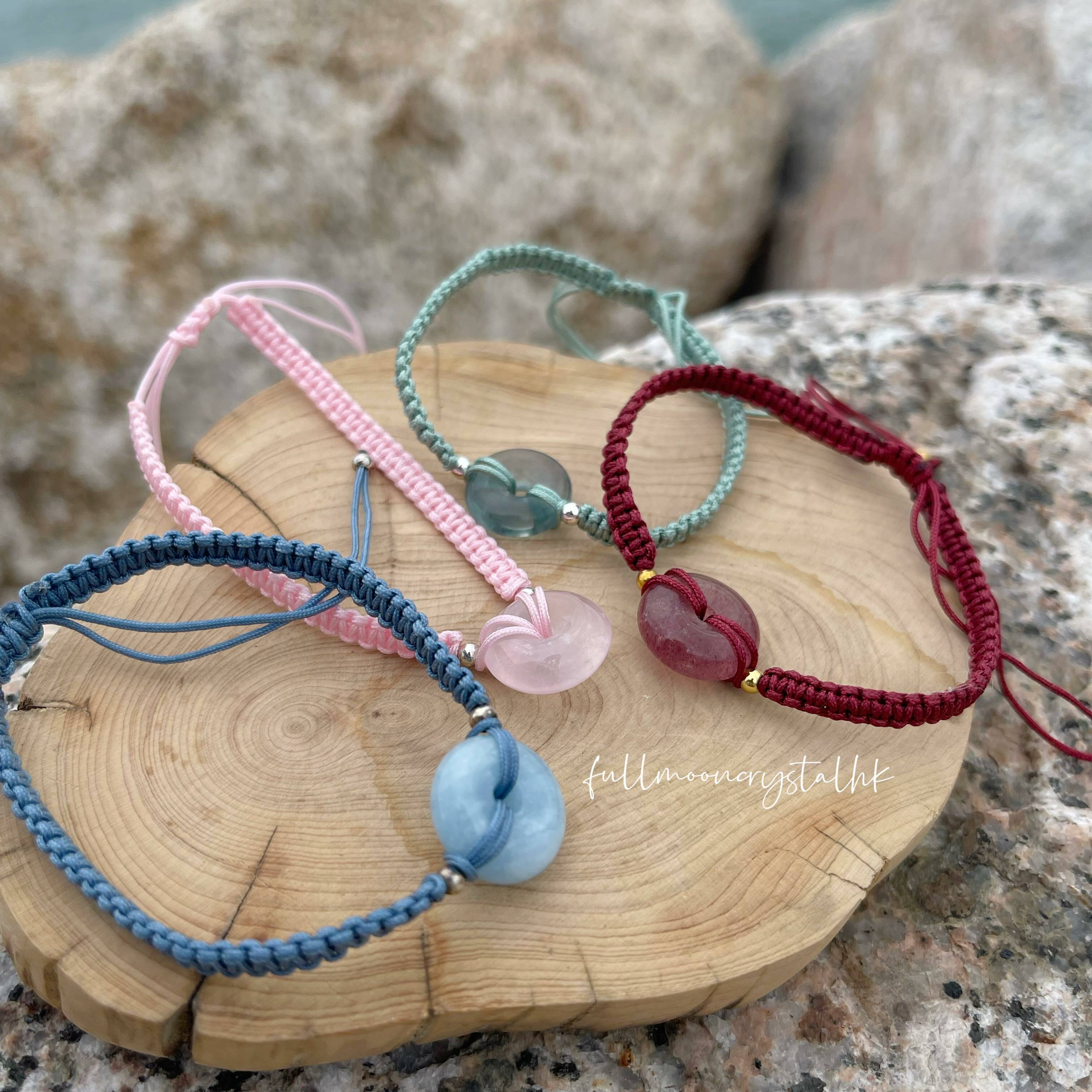 天然水晶平安扣手繩