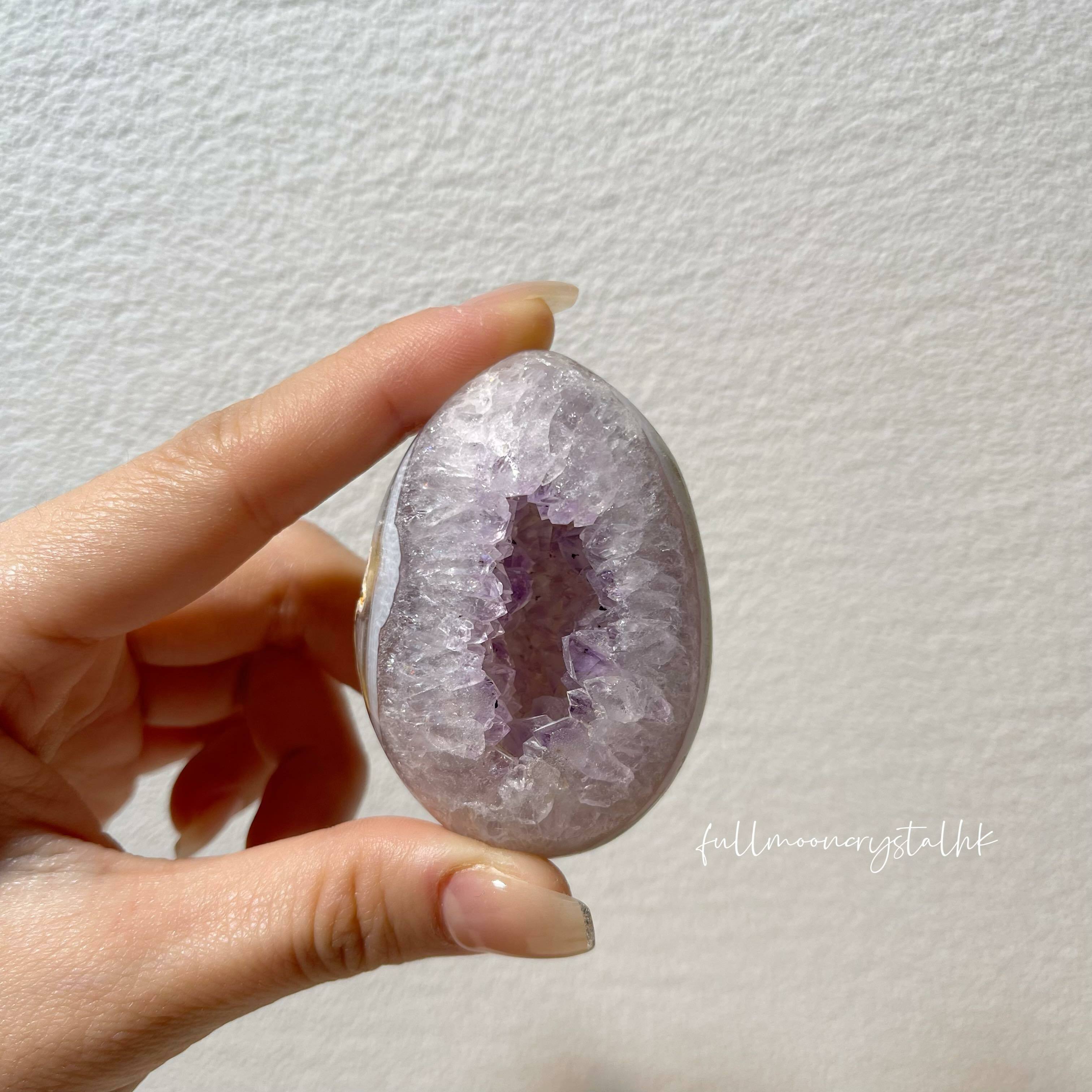 全拋瑪瑙迷你紫水晶蛋
