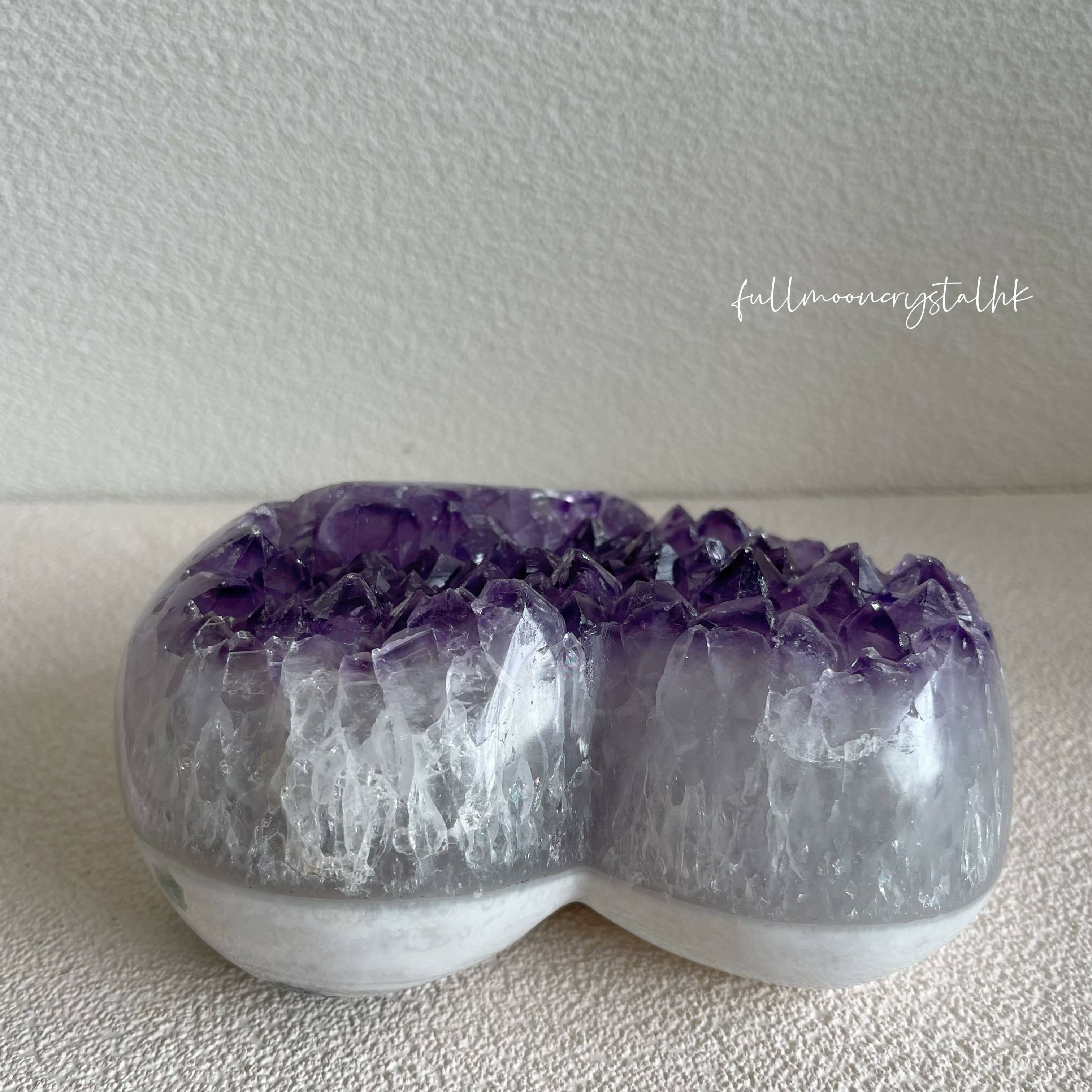 全拋瑪瑙紫水晶心心