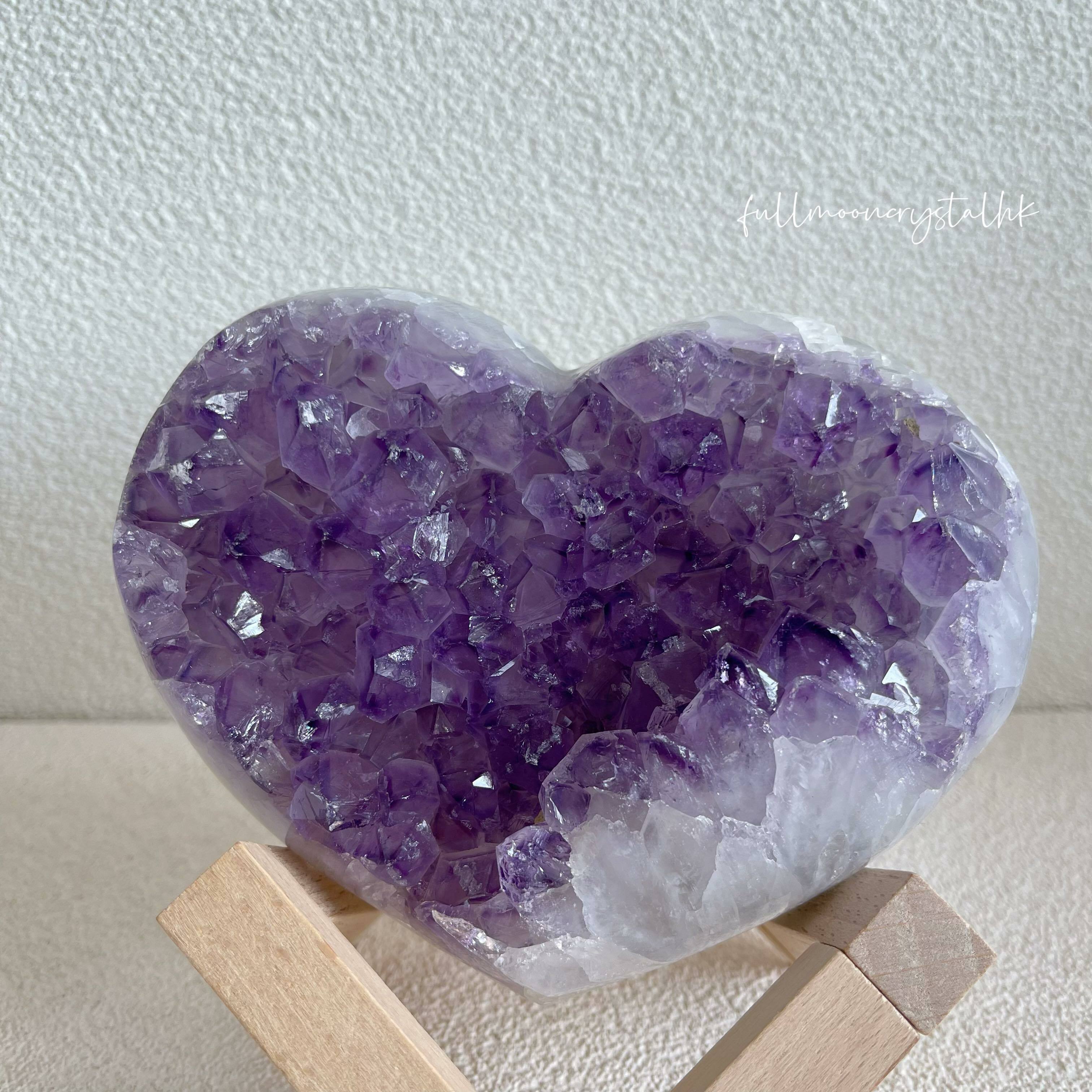 全拋瑪瑙紫水晶心心