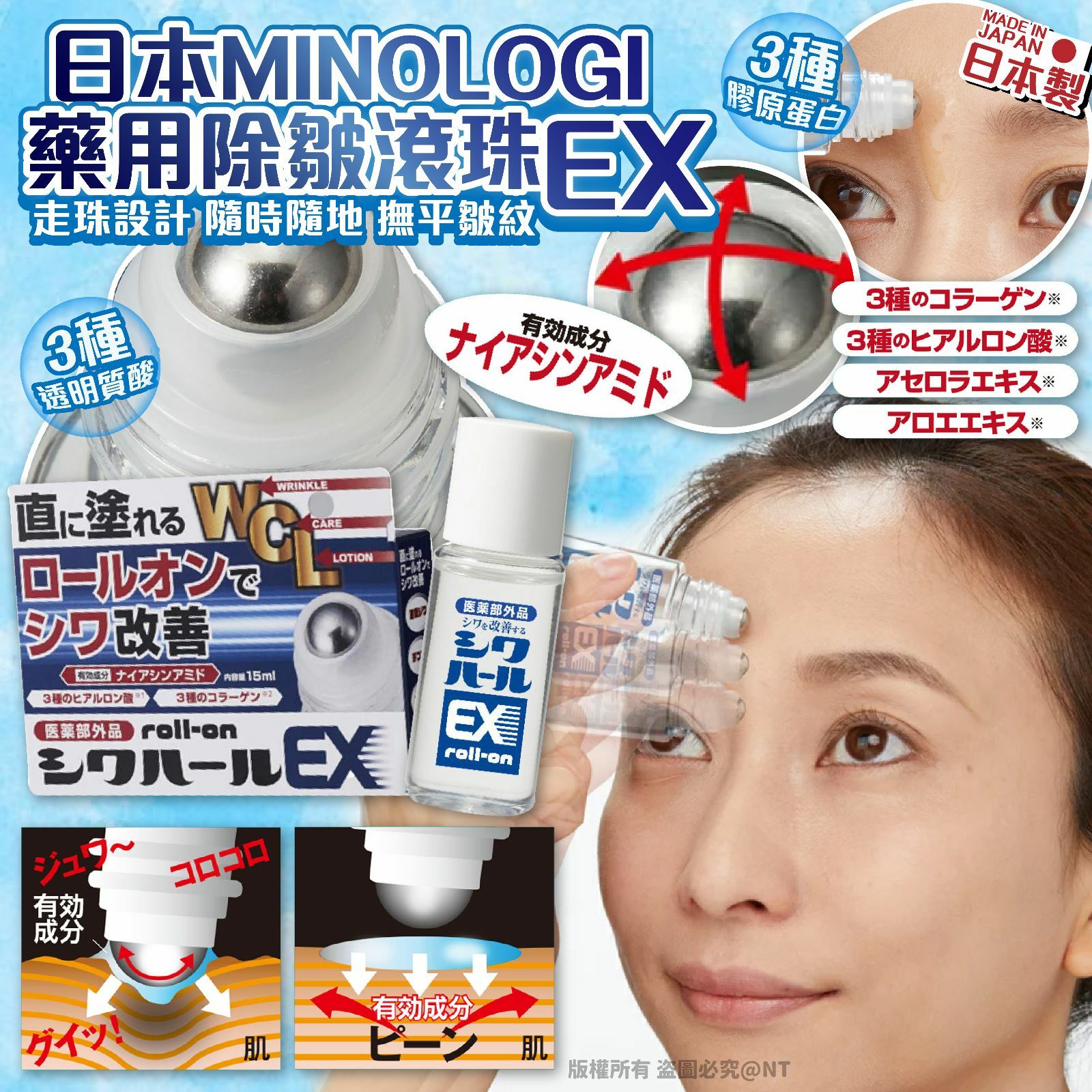日本MINOLOGI藥用除皺滾珠EX 15ml