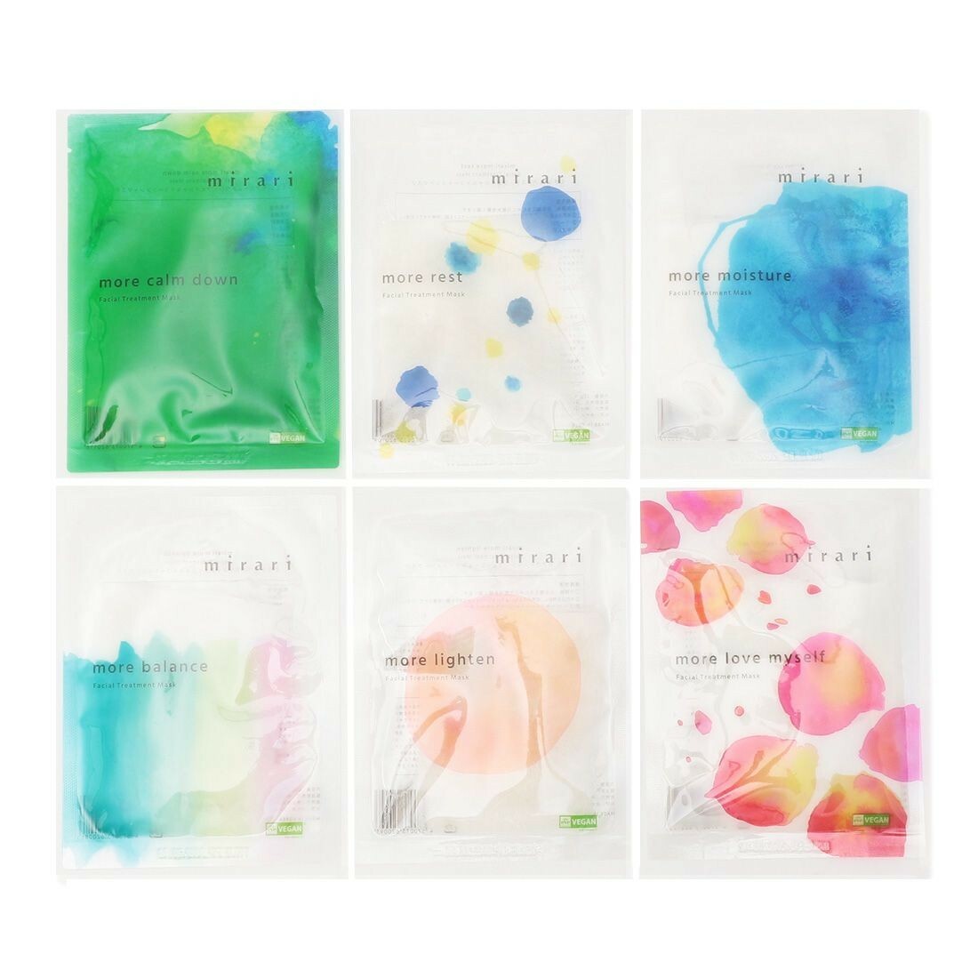 MIRARI 6 Types Mirari Set Facial Treatment Mask 1 box 6枚入