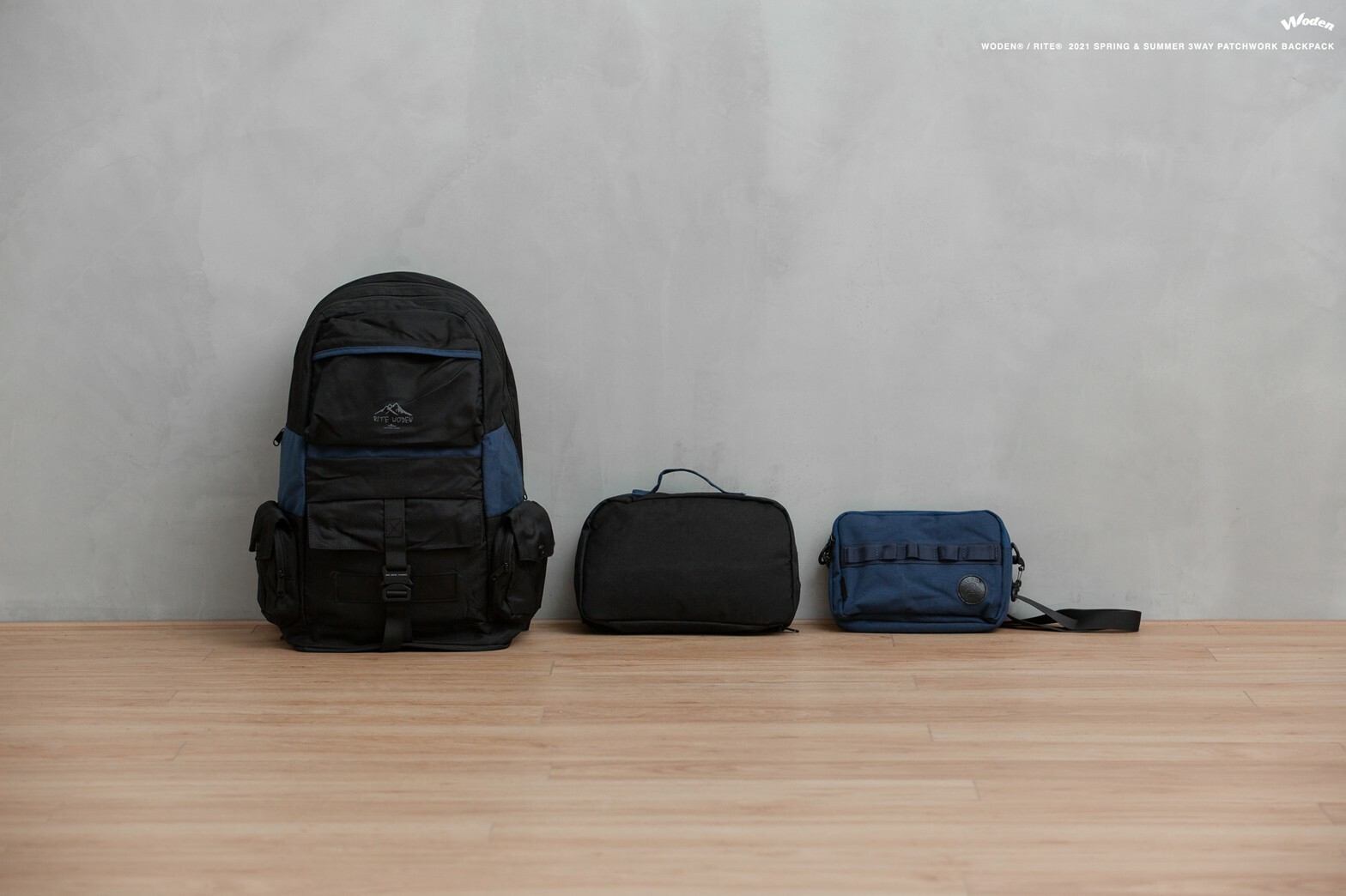 WODEN® / RITE® 2021 Spring & Summer PAtchwork 3way Backpack 藏青款