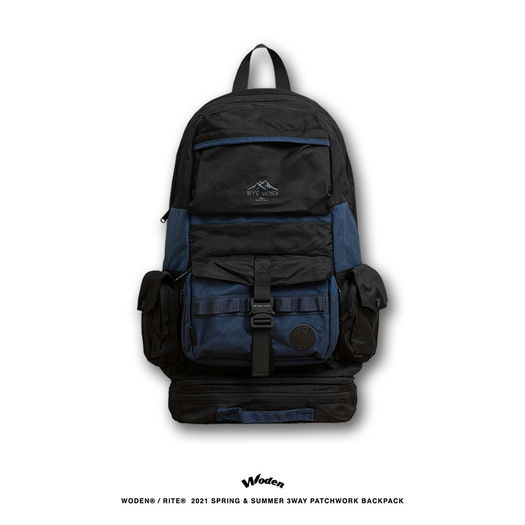 WODEN® / RITE® 2021 Spring & Summer PAtchwork 3way Backpack 藏青款