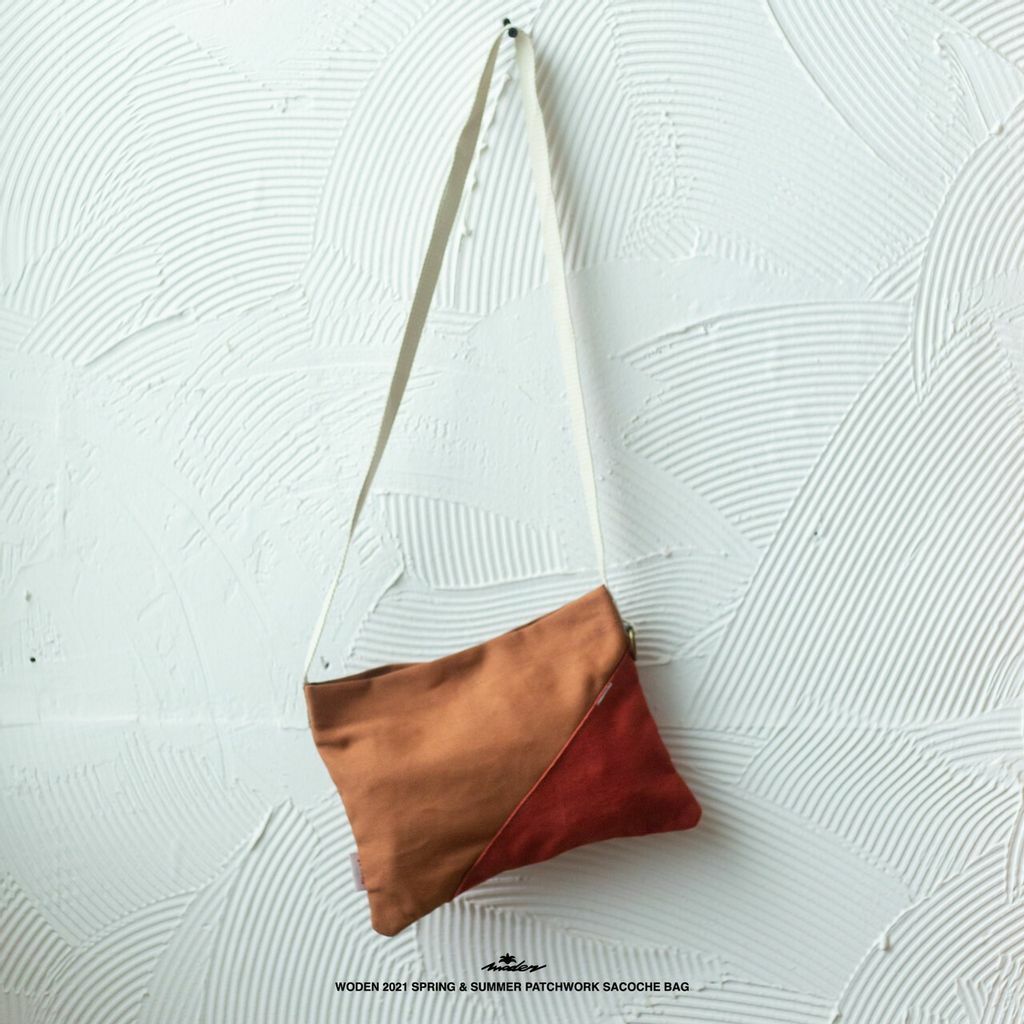WODEN 2021 Spring & Summer Patchwork Sacoche Bag 橘色款