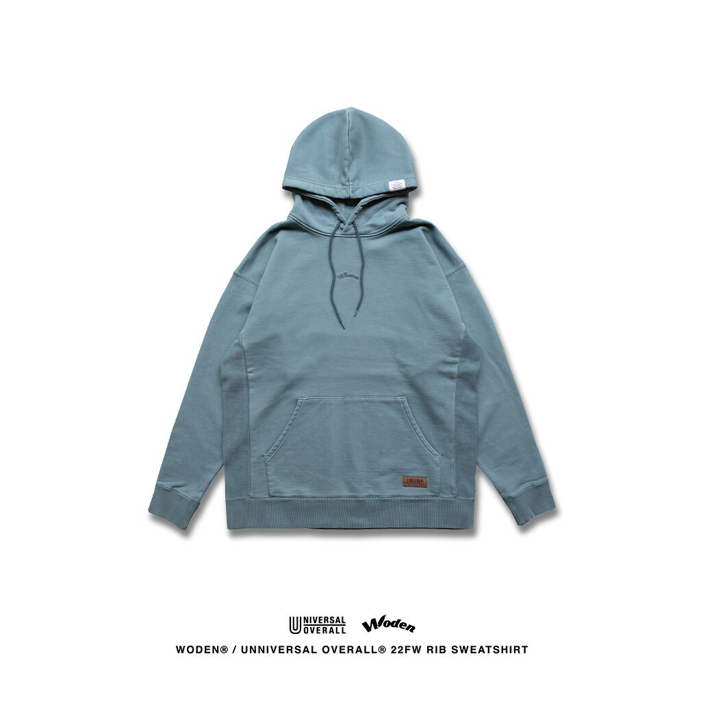 WODEN X Universal Overall Pigment Dye Hoodie 顏料染帽tee (BLUE)