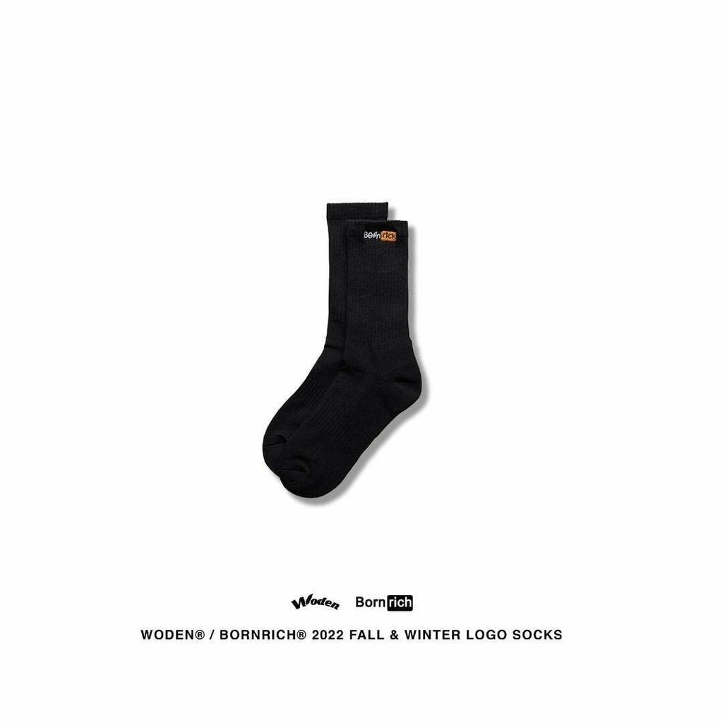 WODEN® / Bornrich® 2022 Fall & Winter LOGO Socks - 黑