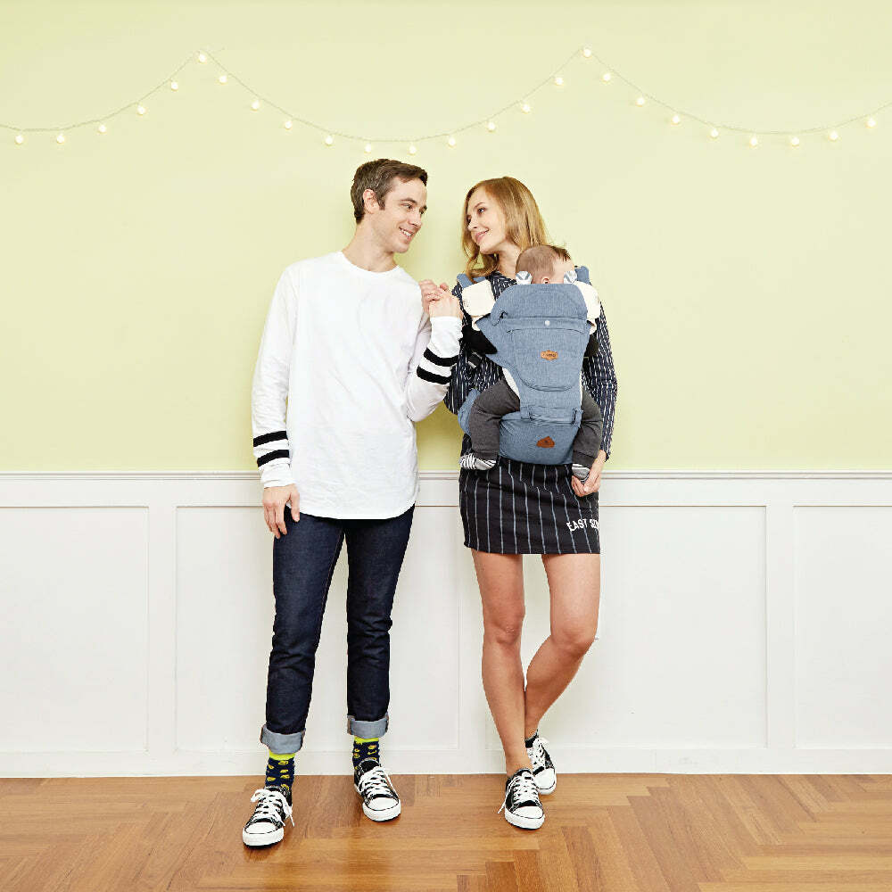 i-angel 2合1 Hello 四季型腰櫈揹帶 - 防水淺藍 IA-125-ML