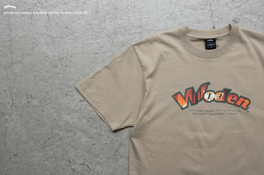 WODEN 2022 Spring & Summer ICE/FIRE Classic LOGO tee 卡其