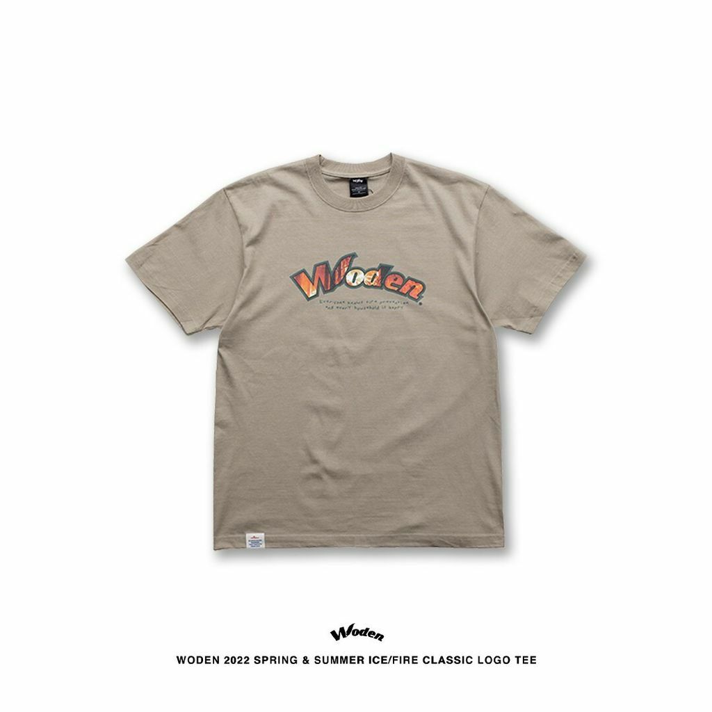 WODEN 2022 Spring & Summer ICE/FIRE Classic LOGO tee 卡其
