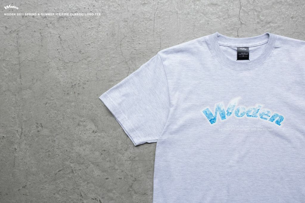 WODEN 2022 Spring & Summer ICE/FIRE Classic LOGO tee 灰