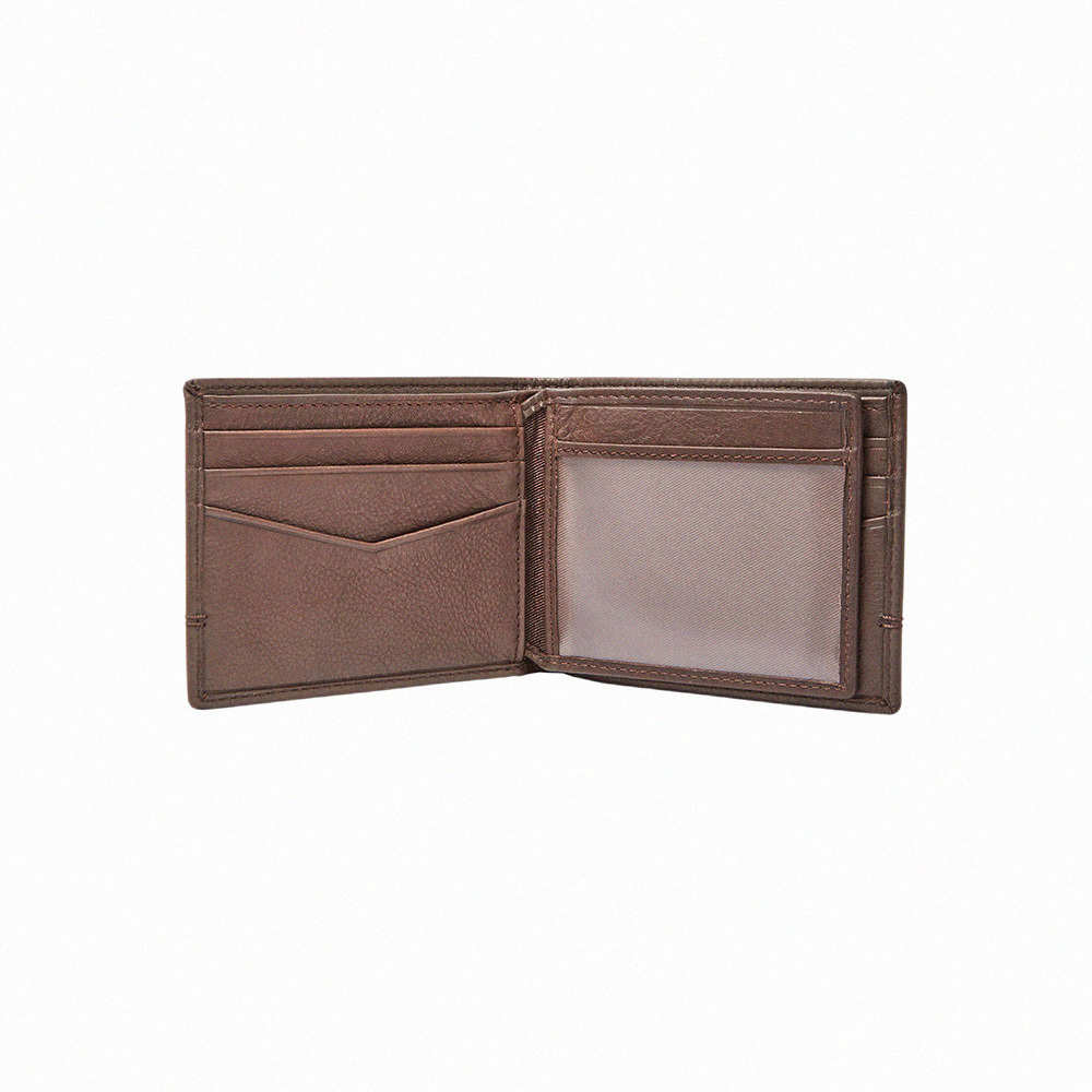 Brooks 真皮證件格雙折皮夾-棕色 SML1511201