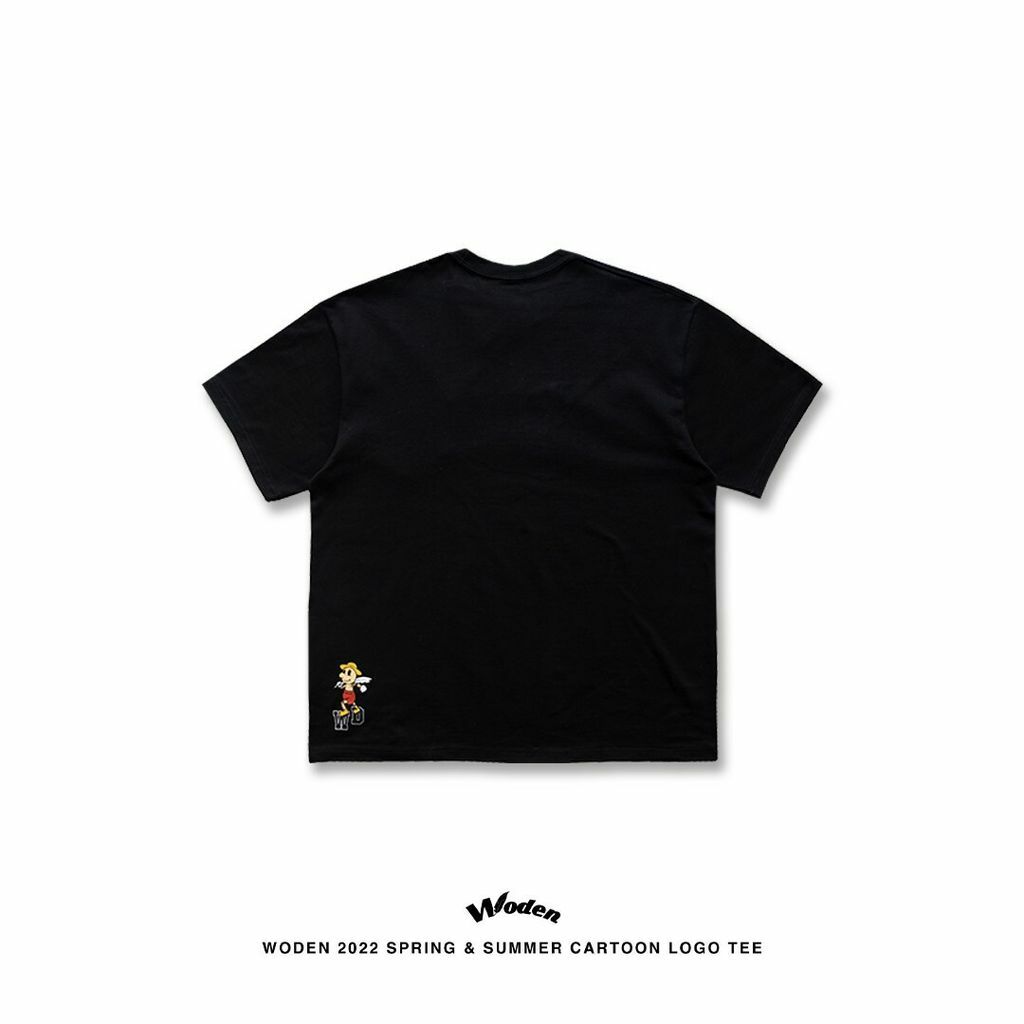WODEN 2022 Spring & Summer Cartoon Logo tee 黑