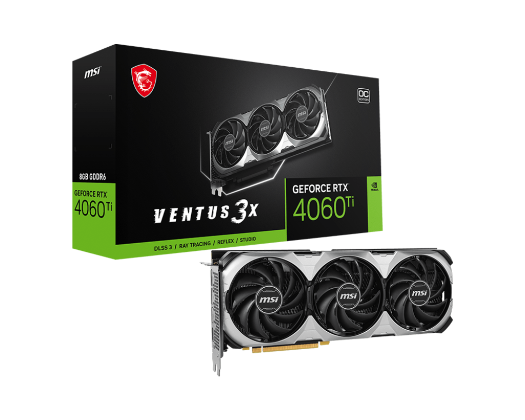 MSI顯示卡RTX 4060 Ti VENTUS 3X 8G OC (DI-N406TU8)