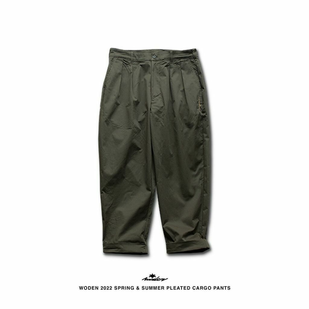 WODEN 2022 Spring & Summer Pleated Cargo Pants (綠色款)