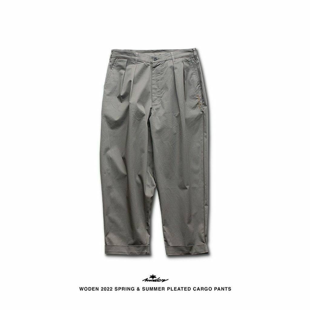 WODEN 2022 Spring & Summer Pleated Cargo Pants (灰色款)