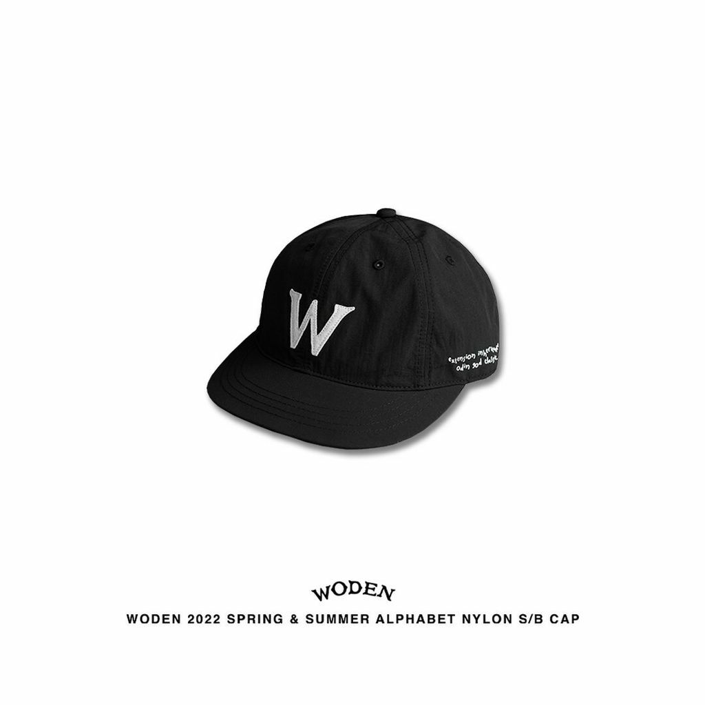 WODEN 2022 Spring & Summer Alphabet Nylon S/B Cap (黑色款)