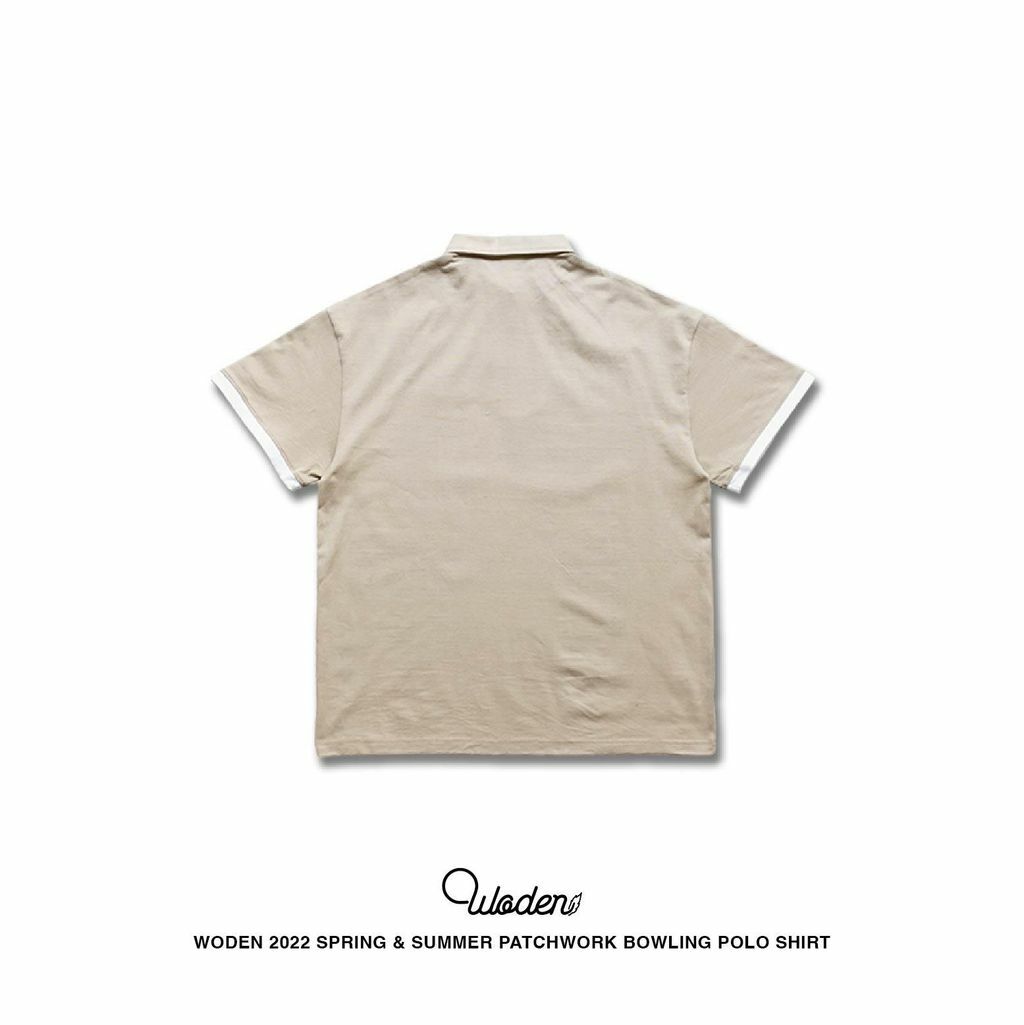 WODEN 2022 Spring & Summer Patchwork Bowling Polo Shirt (卡其款)