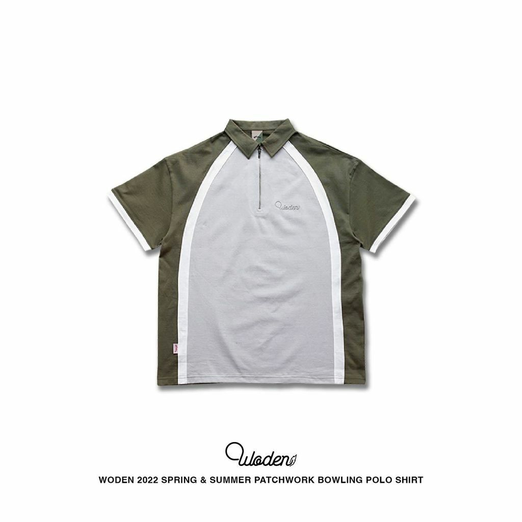 WODEN 2022 Spring & Summer Patchwork Bowling Polo Shirt (綠色款)