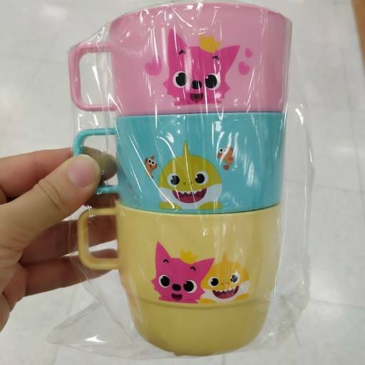 韓國日用品_碰碰狐x鯊魚寶寶冷水杯/漱口杯